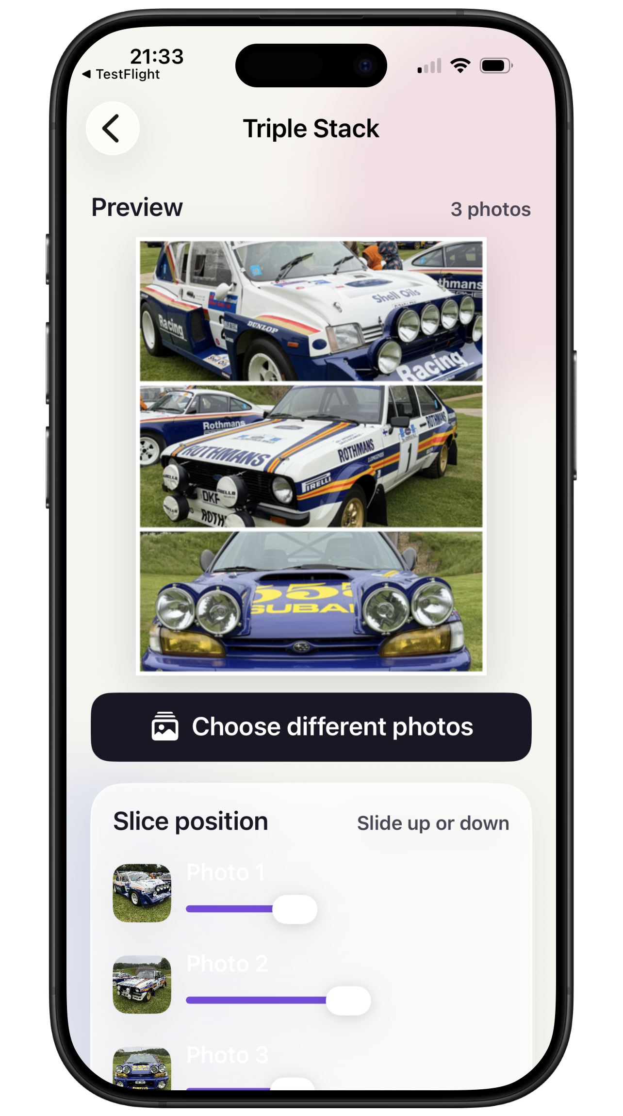 PicWiz horizontal triple stack screenshot