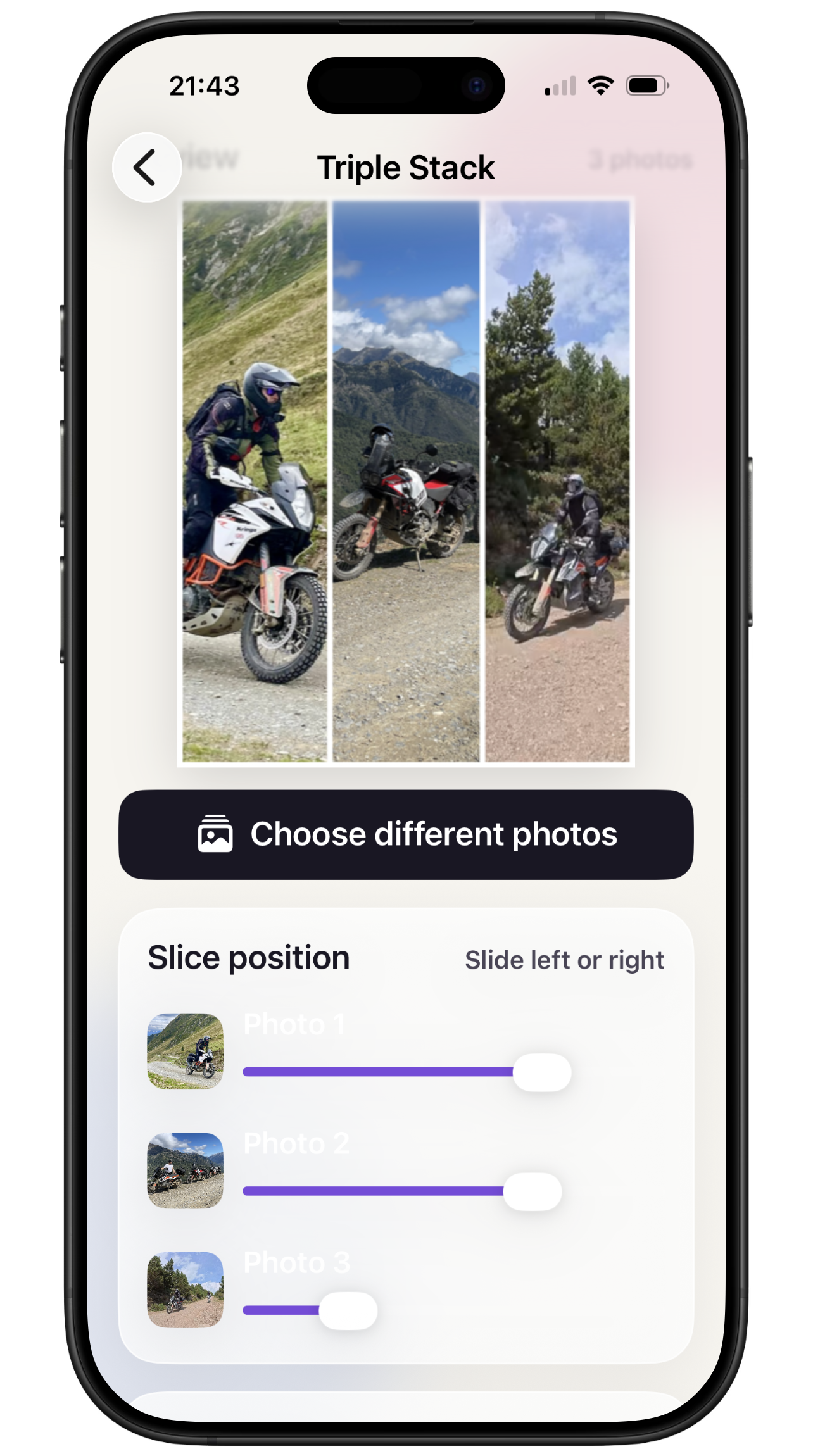 PicWiz vertical triple stack screenshot