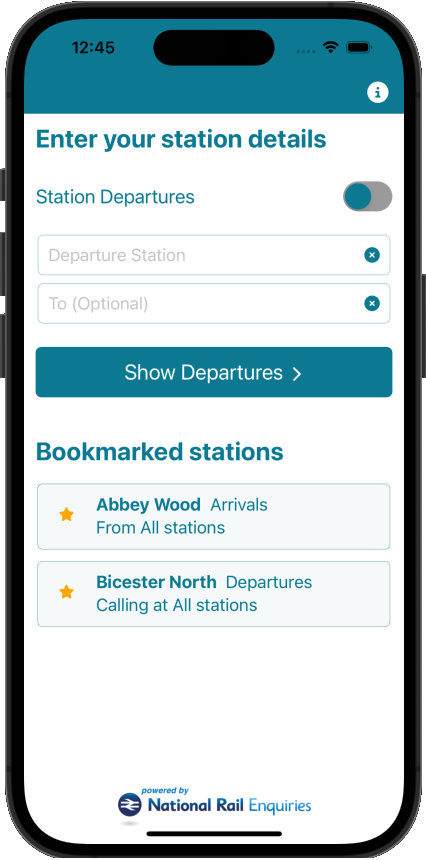 Train Departure Board UK favourite stations