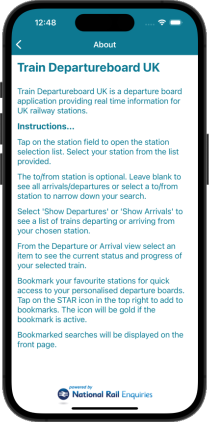 Train Departure Board UK information screen